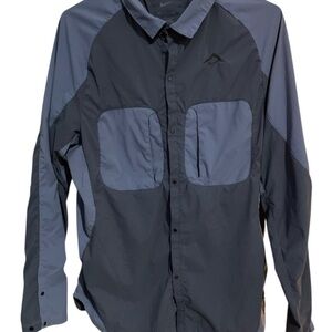 Nike Men's Lightweight Two-Tone Shirt Jacket - Black and Gray